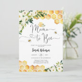 Mama to Bee Baby Shower Uitnodiging (Staand voorkant)
