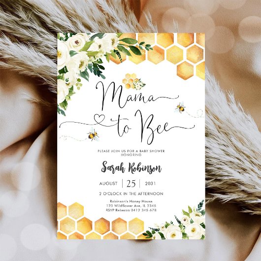 Mama to Bee Baby Shower Uitnodiging