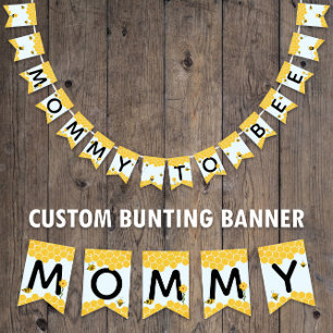 Mama to Bee 🐝 Baby shower Waterverf Bumble Bijen Vlaggetjes
