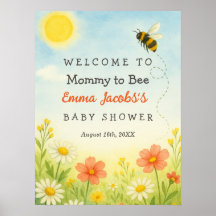 Mama to Bee Baby shower Welkom Poster