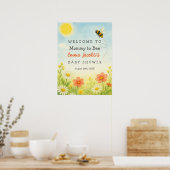 Mama to Bee Baby shower Welkom Poster (Keuken)