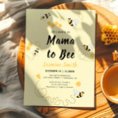 Mama to Bee Black Yellow Honey Baby shower Kaart