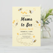 Mama to Bee Black Yellow Honey Baby shower Kaart (Staand voorkant)
