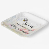 Mama-to-Bee Bloemen Baby Meisje Douche Papieren Bordje (Gebogen)