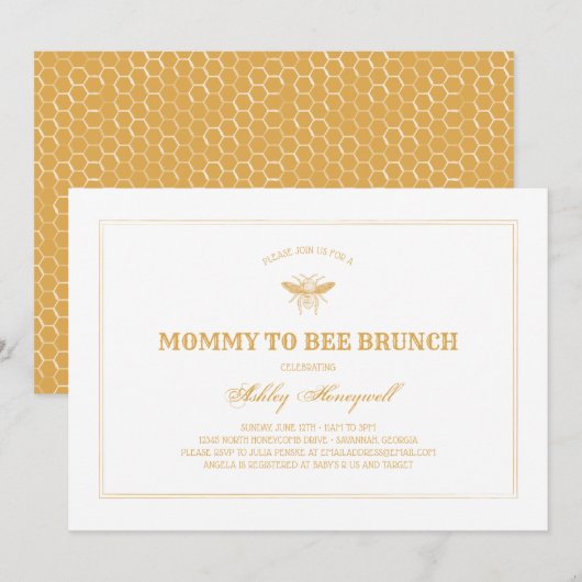 Mama to Bee Brunch Kaart (Voorkant / Achterkant)