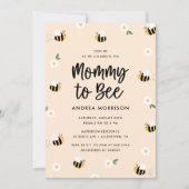 Mama to Bee Bumblebee Floral Baby shower Kaart (Voorkant)
