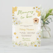 Mama to bee Bumblebee Geslacht Neutraal Baby showe Kaart (Staand voorkant)