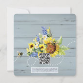 Mama to Bee Bumblebee Zonnebloem Goud QR Code Baby Kaart (Achterkant)