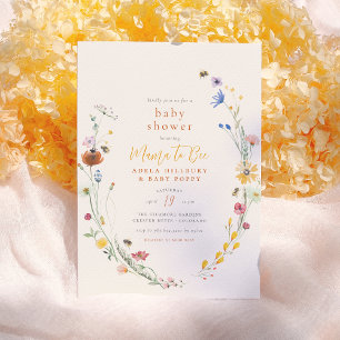 Mama to bee Delicate Wildflower Boho Baby shower Kaart
