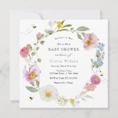 Mama to Bee Elegant Wildflower Baby shower Kaart (Voorkant)