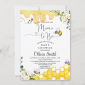 Mama to Bee Floral Baby shower Invitation Kaart (Voorkant)