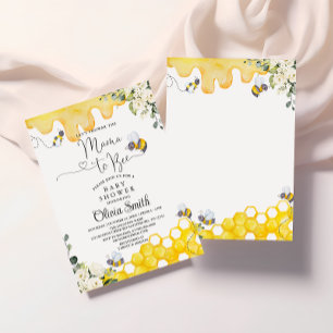 Mama to Bee Floral Baby shower Invitation Kaart