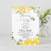 Mama to Bee Floral Baby shower Kaart (Staand voorkant)