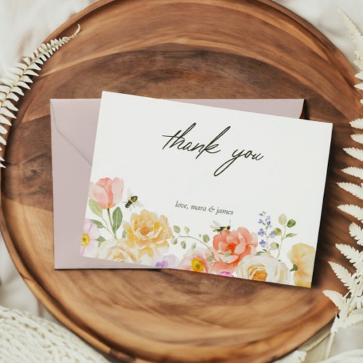 Mama to Bee Floral Waterverf Flat Dank u Kaart