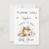 Mama to Bee Flowers and bijes Honey Baby shower Bedankkaart (Voorkant)