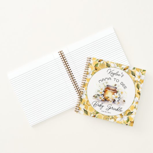Mama to bee Flowers Honey Baby Sprinkle Guest Book Notitieboek (Binnen)