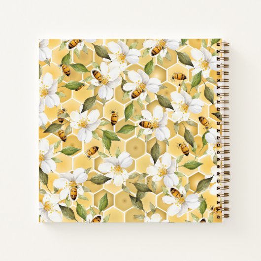 Mama to bee Flowers Honey Baby Sprinkle Guest Book Notitieboek (Achterkant)