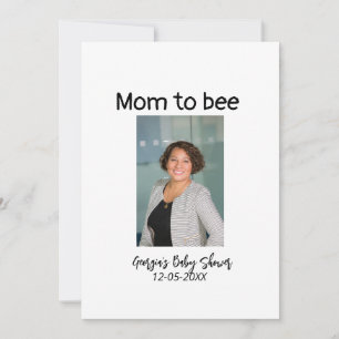 Mama to bee foto toevoegen naam baby shower datum kaart
