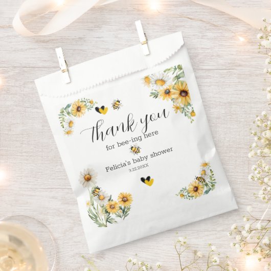 Mama to Bee Gele bloem Bumblebee Bedankzakje (Geknipt)