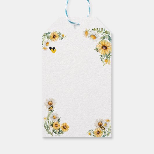 Mama to Bee Gele bloem Bumblebee Cadeaulabel (Achterkant)