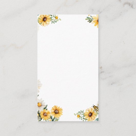 Mama to Bee Gele bloemen Hommel Luier Raffle Informatiekaartje (Achterkant)