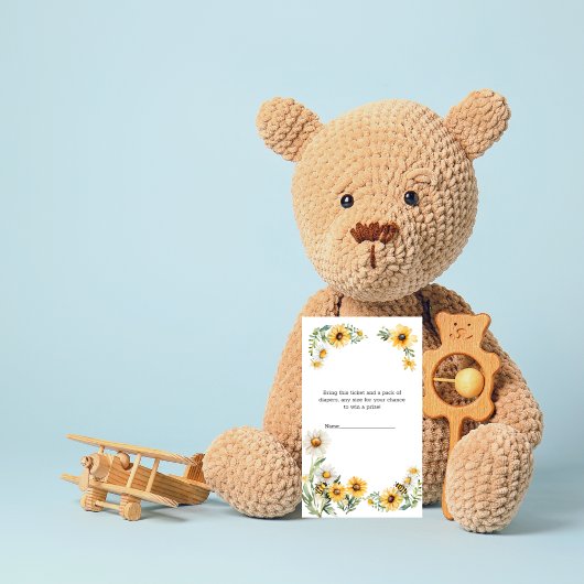 Mama to Bee Gele bloemen Hommel Luier Raffle Informatiekaartje