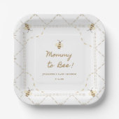 Mama To Bee Honey Baby shower Papieren Bordje (Voorkant)