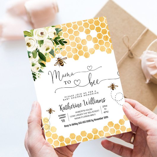 Mama To Bee Honey Bee Baby Borrel Kaart