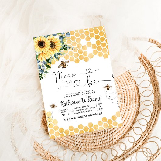 Mama To Bee Honey Bee Baby Borrel Kaart