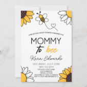 Mama To Bee Honey Bumble Bee Baby shower Kaart (Voorkant)