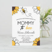 Mama To Bee Honey Bumble Bee Baby shower Kaart (Staand voorkant)