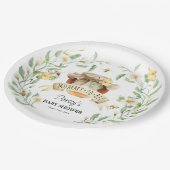 Mama-to-Bee Honey Elegant Waterverf Baby shower Papieren Bordje (Gekanteld)