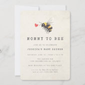 Mama to Bee Honey Hart Geel Baby shower Kaart (Voorkant)