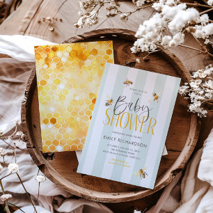 Mama to Bee Honey Neutral Baby shower Uitnodiging