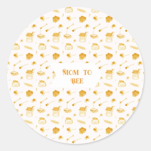 Mama to Bee Honey Thema Ronde Sticker (Voorkant)