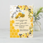 Mama to Bee Honeycomb Flowers Baby shower Kaart (Staand voorkant)