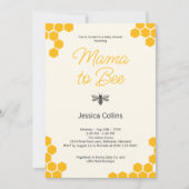 Mama to Bee Modern Honeycomb Bumblebee Baby shower Kaart (Voorkant)
