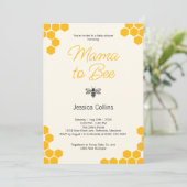 Mama to Bee Modern Honeycomb Bumblebee Baby shower Kaart (Staand voorkant)