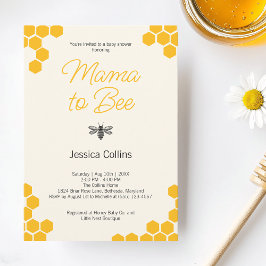 Mama to Bee Modern Honeycomb Bumblebee Baby shower Kaart