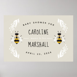 Mama to bee Neutral Baby shower Sign Poster