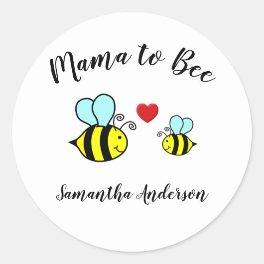 Mama to Bee - Ronde Sticker (Voorkant)