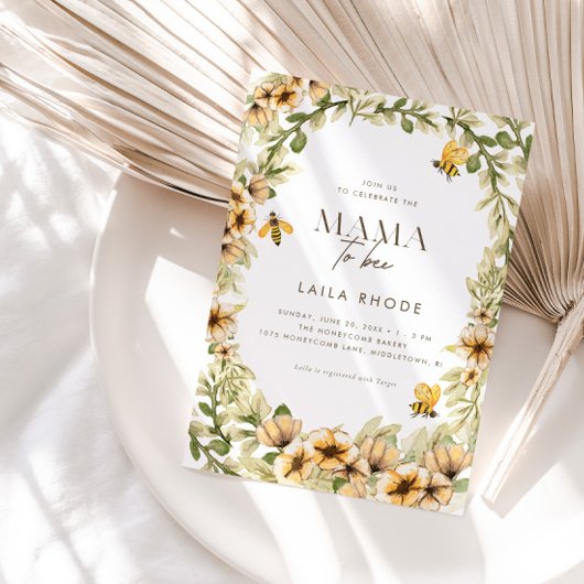 Mama to Bee Spring Baby shower Invitation Kaart