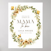 Mama to bee Spring Baby shower Welcome Sign Poster (Voorkant)