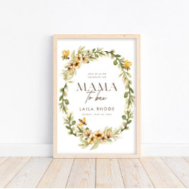 Mama to bee Spring Baby shower Welcome Sign Poster