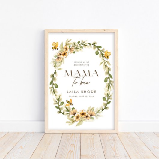 Mama to bee Spring Baby shower Welcome Sign Poster