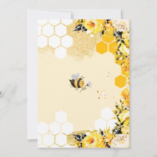 Mama to Bee Waterverf Floral Funny Baby shower Kaart (Achterkant)