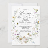 Mama To Bee Waterverf Wildflower Baby shower Kaart (Voorkant)