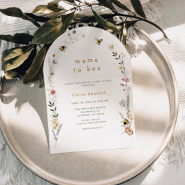 Mama to Bee Wildflower Arch Baby shower Uitnodigin Kaart