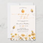 Mama To Bee Wildflower Baby shower Honey Bee Kaart (Voorkant)