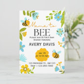 Mama to Bee Wildflower Baby shower Invitation Kaart (Staand voorkant)